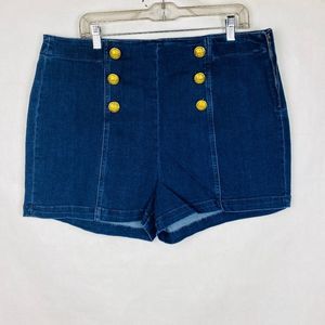 Forever 21 Blue Jean Sailor Shorts Plus Size